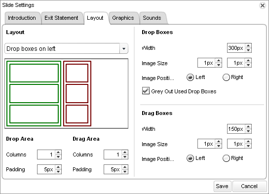 Layout tab