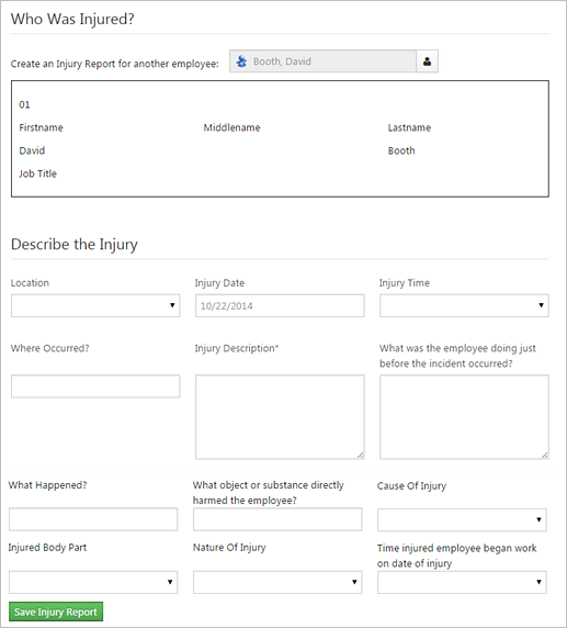 Injury short form